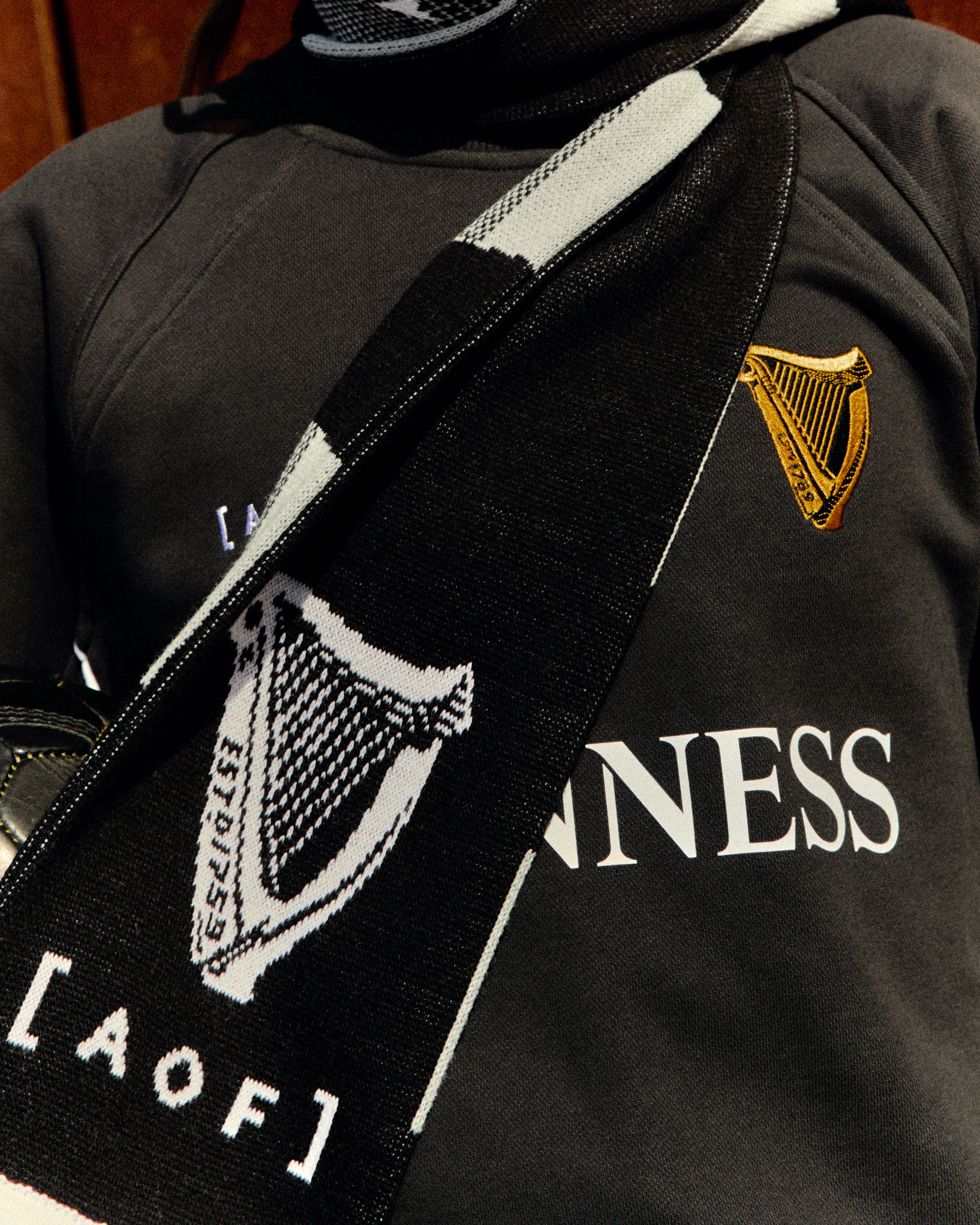 ART OF x Guinness Scarf | Black & White Knitted Football Accessories