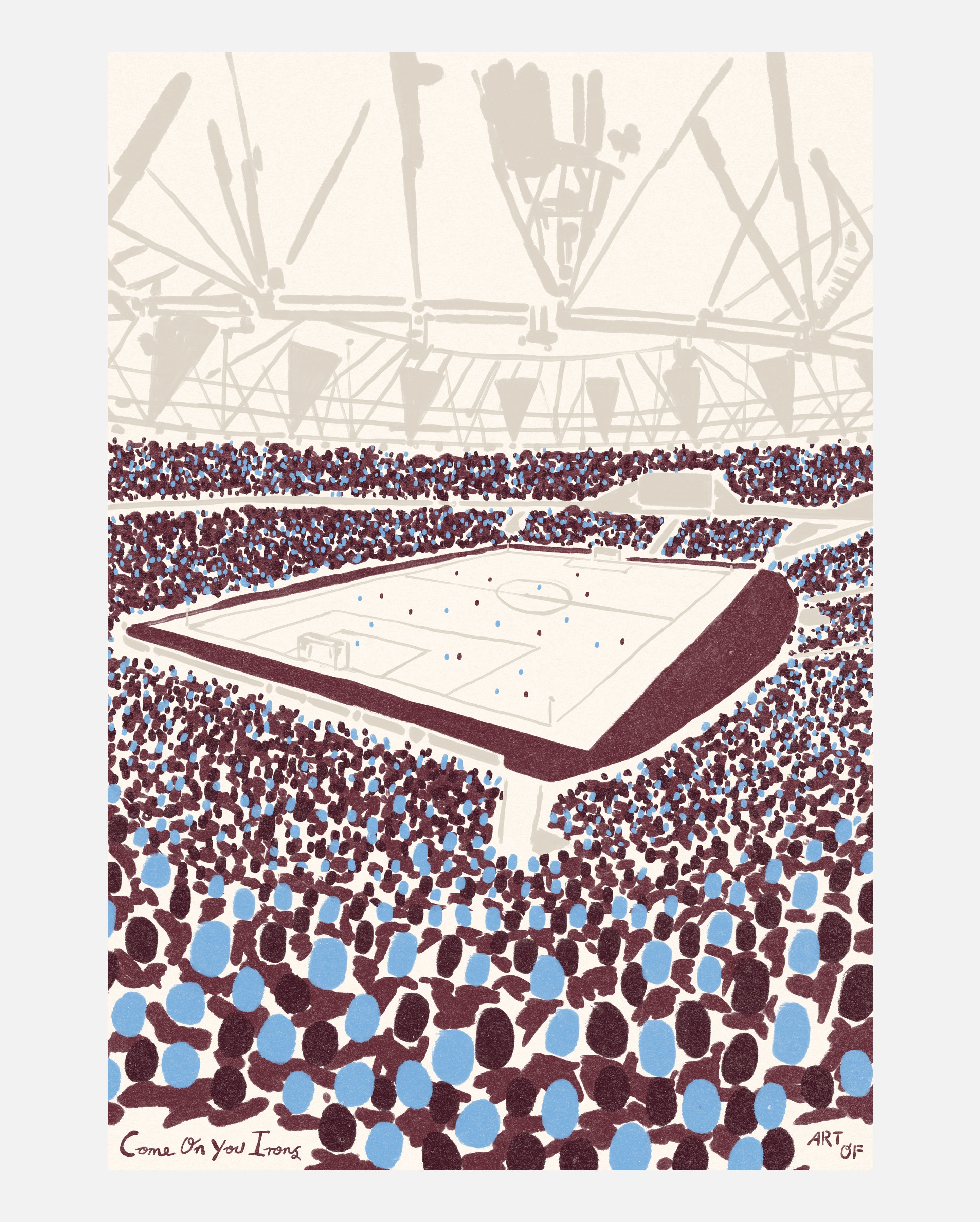 ART OF West Ham United 12th Man Framed Football Print | WHUFC Wall Art