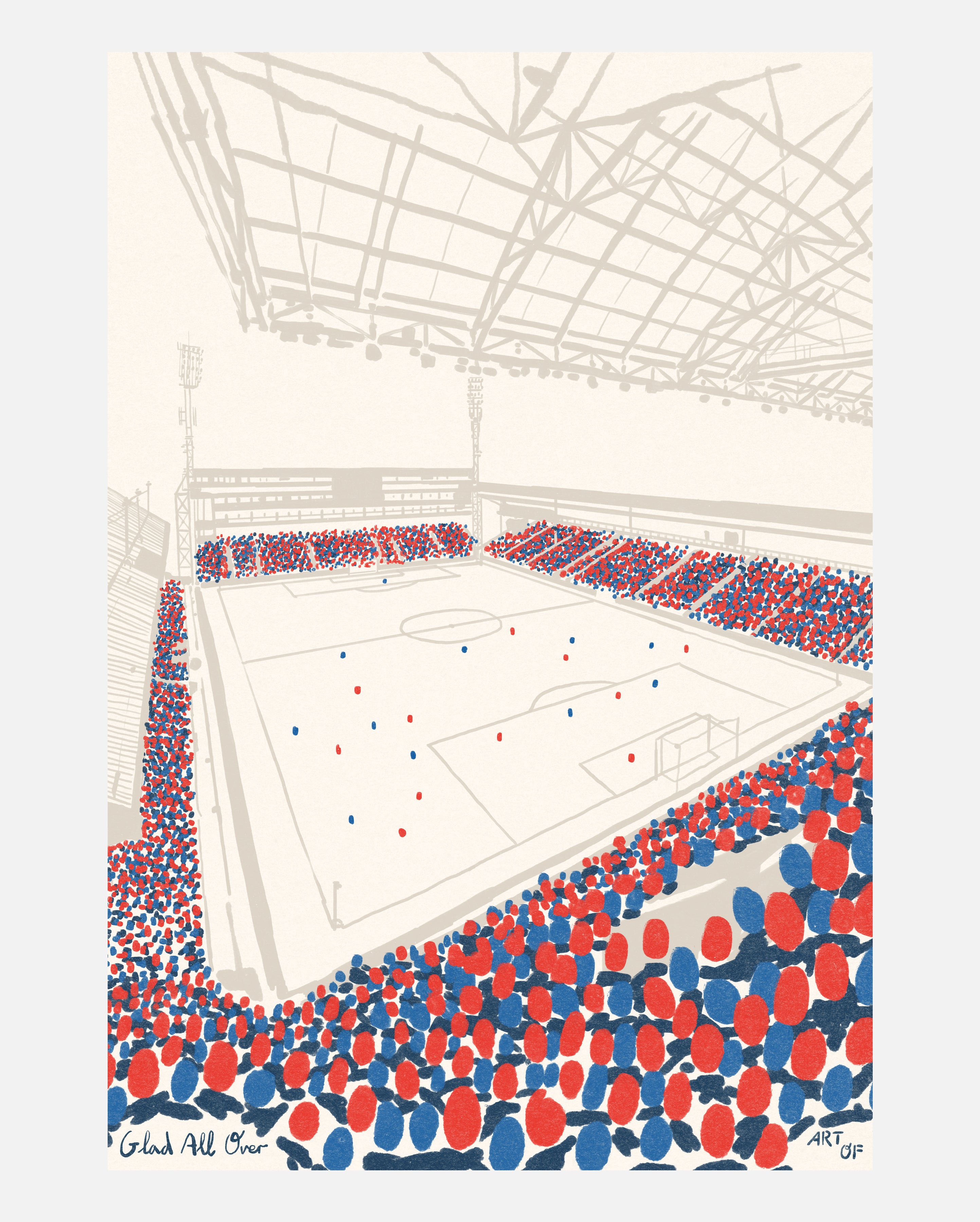 ART OF x Crystal Palace 12th Man Framed Football Print | CPFC Wall Art