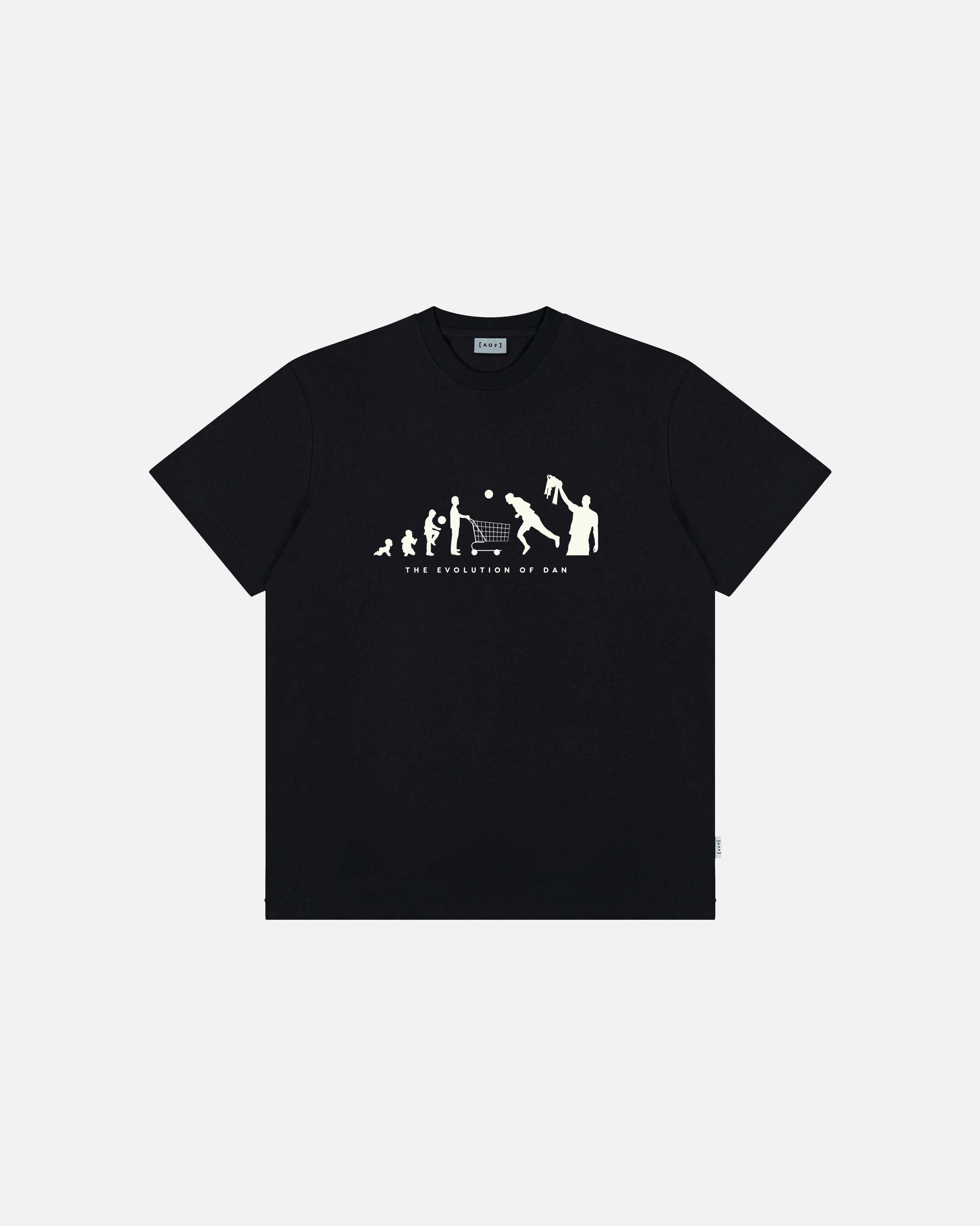 ART OF Toon Evolution of Dan Tee | NUFC Black Graphic Football T-shirt