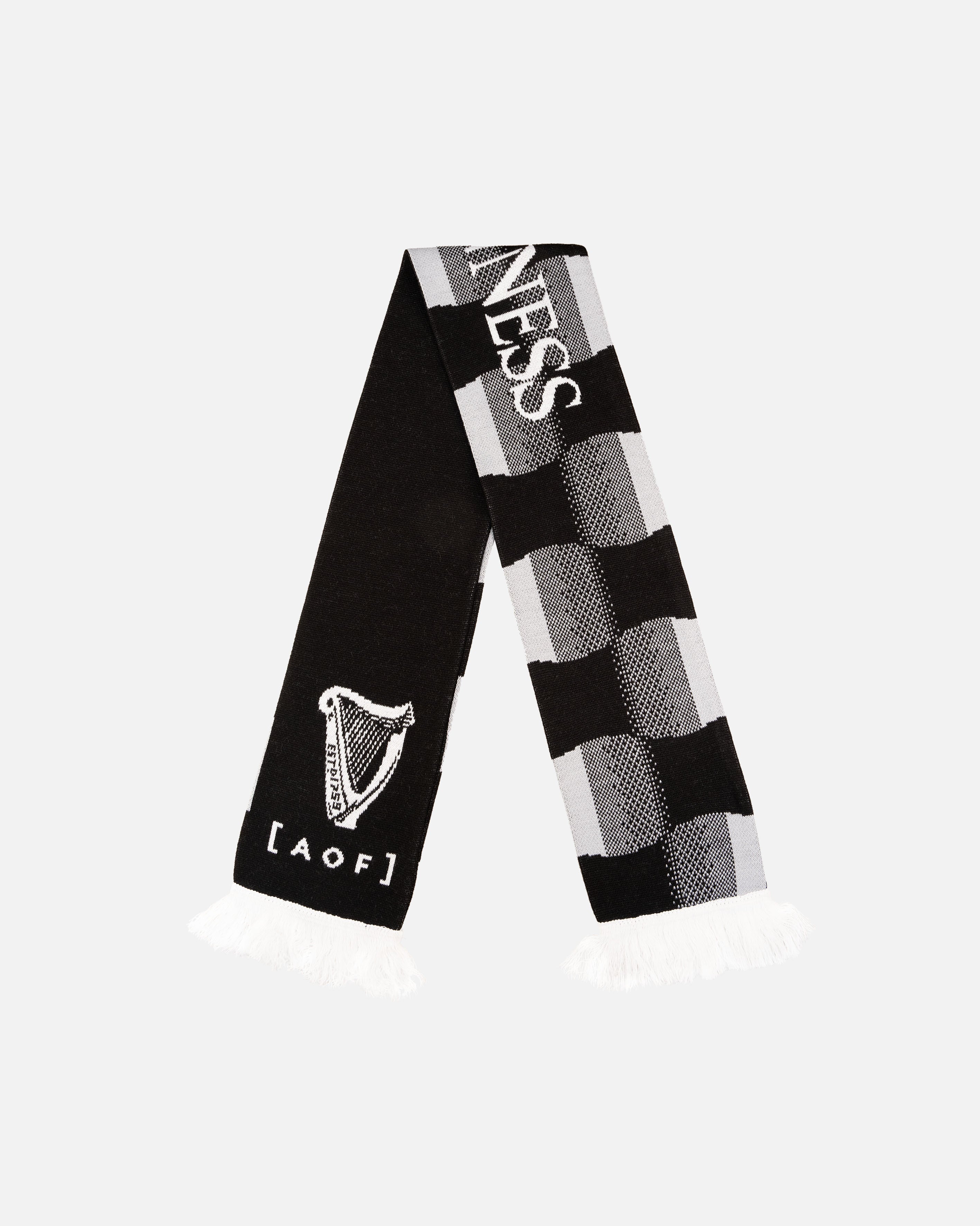 ART OF x Guinness Scarf | Black & White Knitted Football Accessories