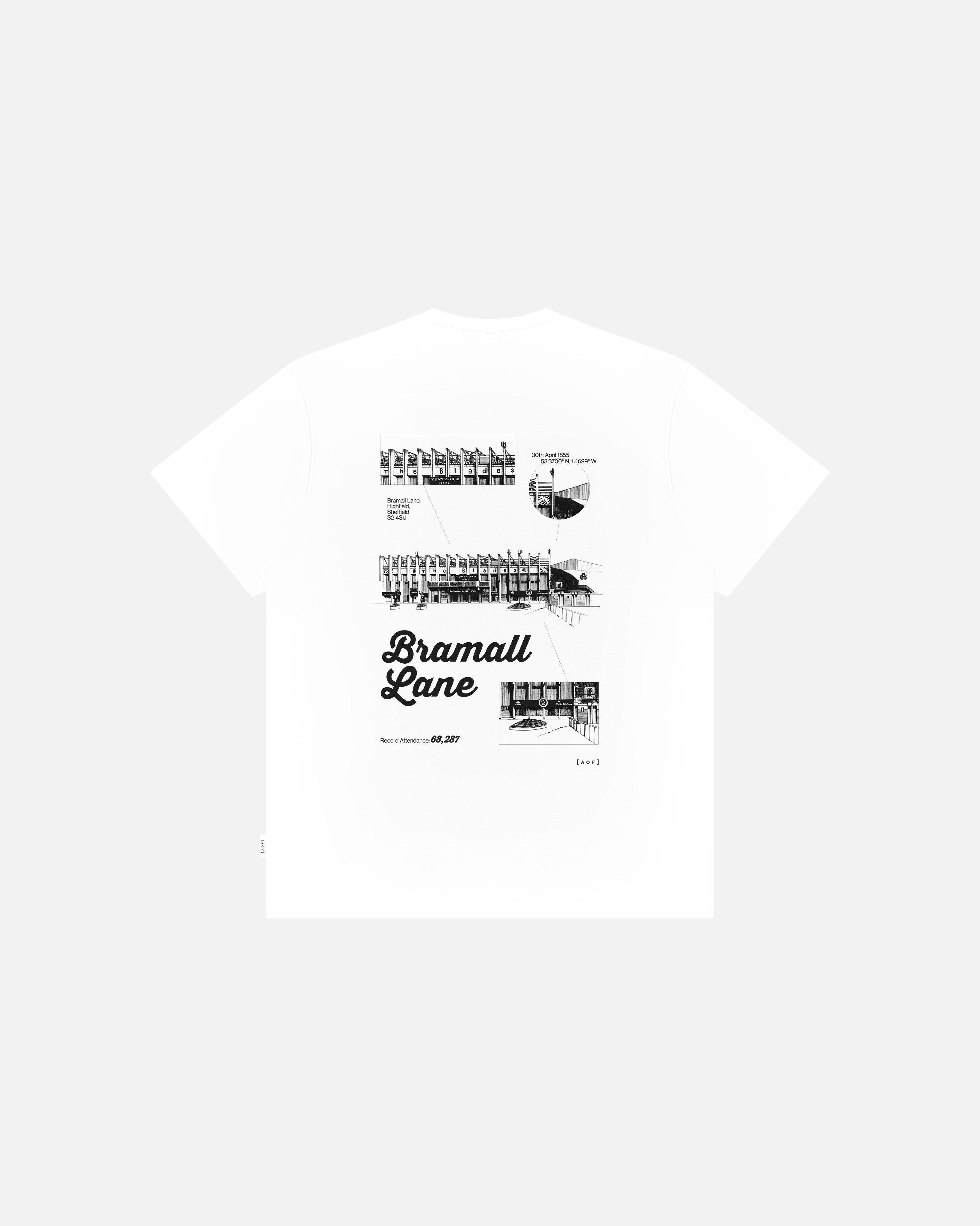 ART OF Sheffield United Bramall Blueprint Tee | White Football T-shirt