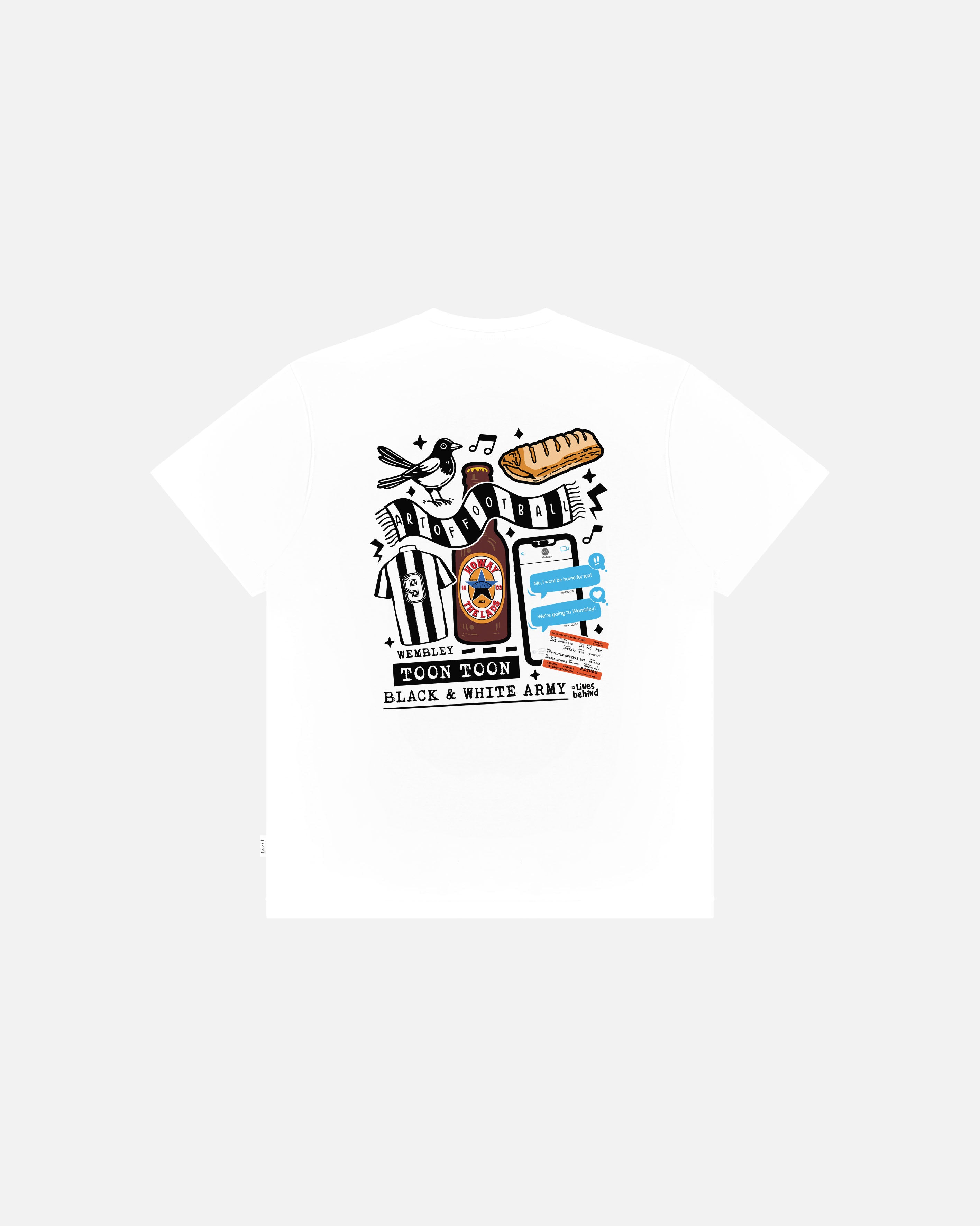 ART OF Toon Wembley Starter Pack | NUFC White Graphic Football T-shirt