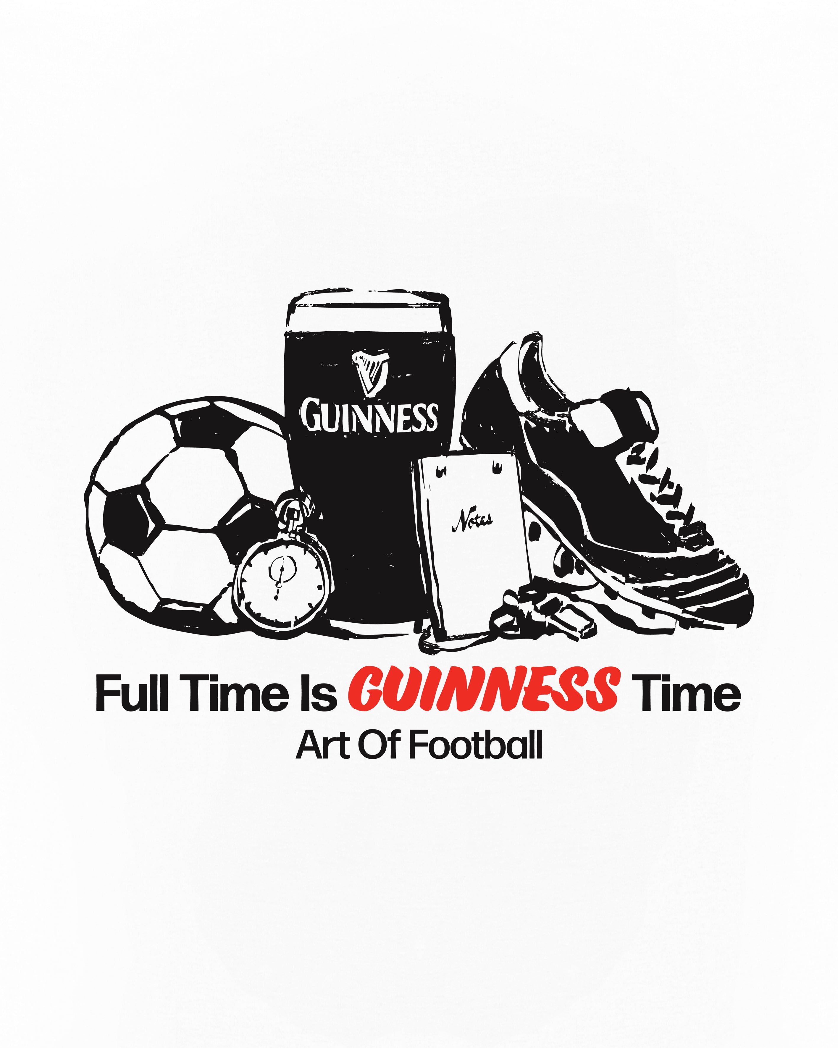 ART OF Full Time Is Guinness Time Tee | White Graphic Football T-shirt