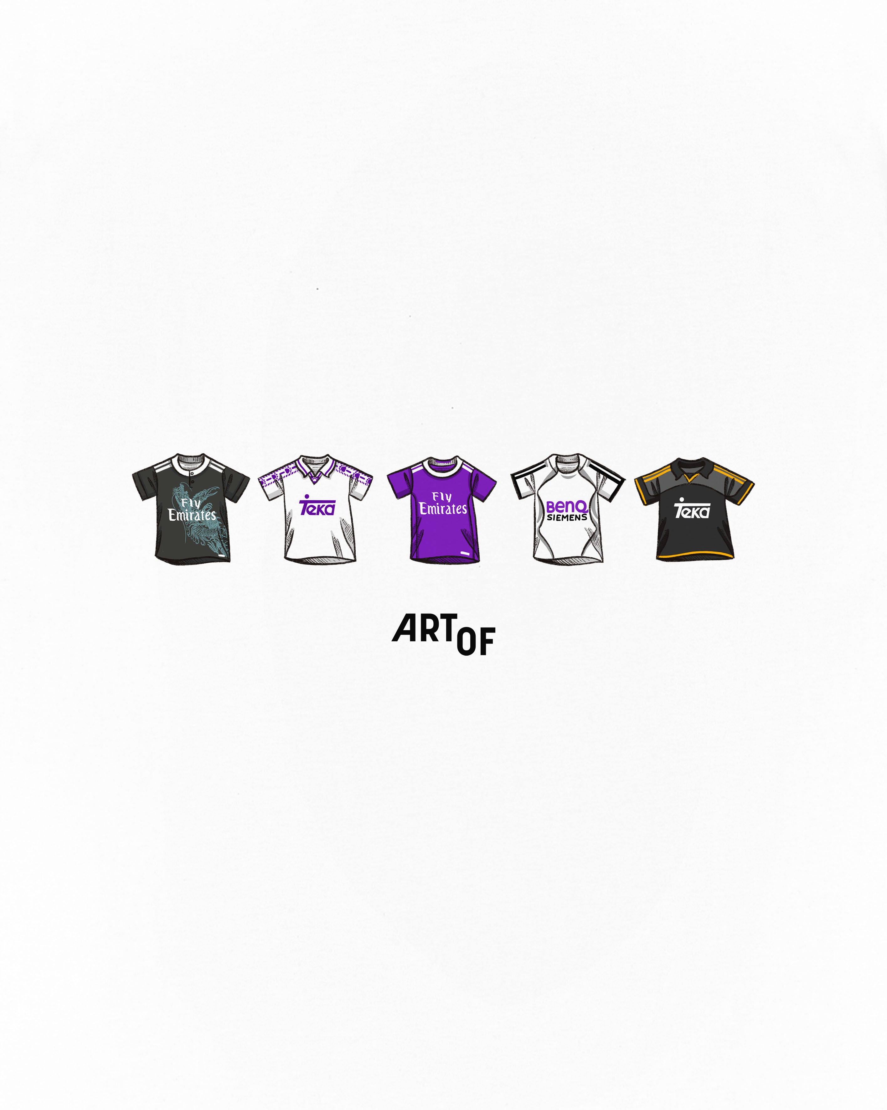 ART OF Galáctico Printed Classics Tee | White Graphic Football T-shirt