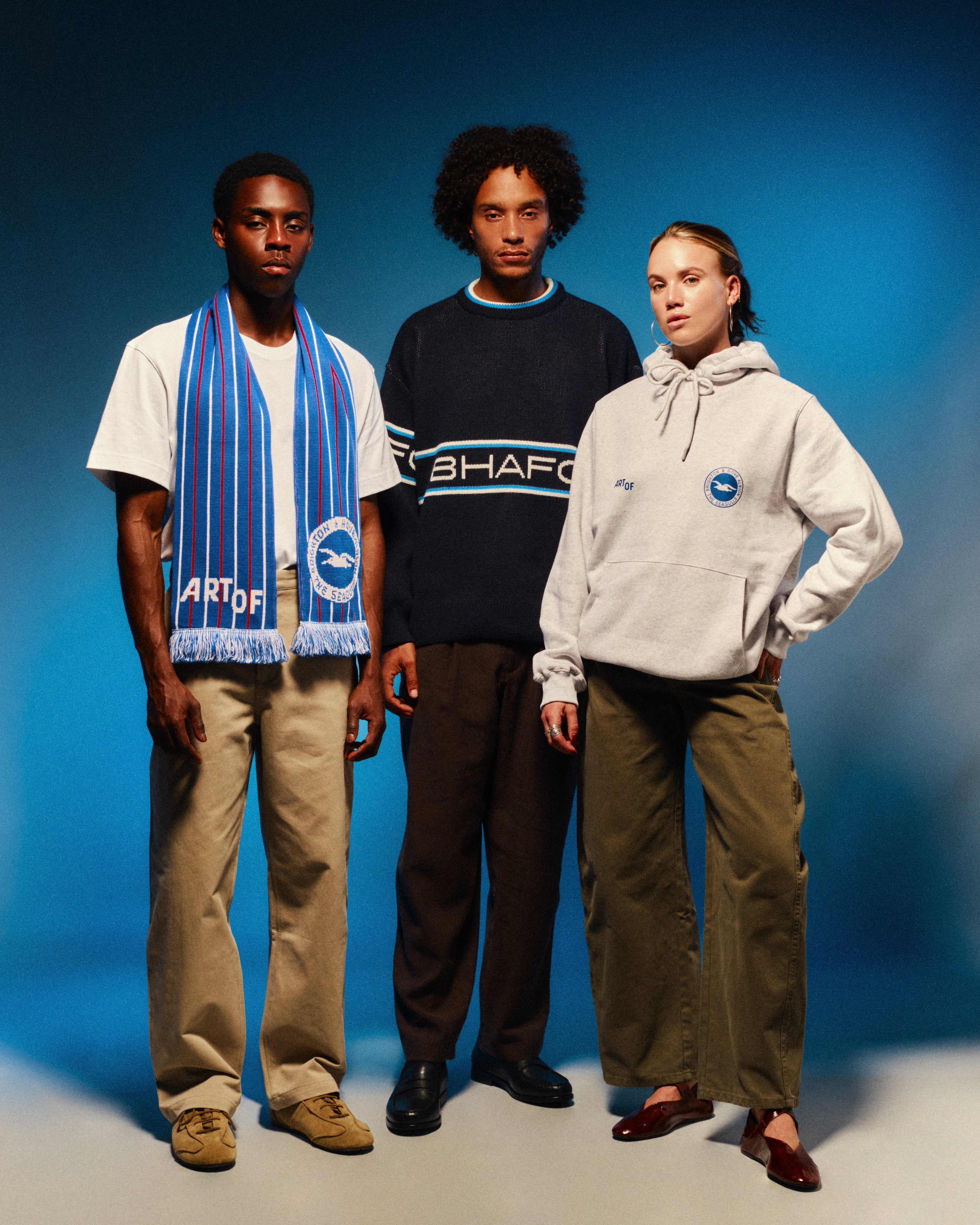 ART OF x Brighton Heritage Scarf | Blue Knitted Football Accessories