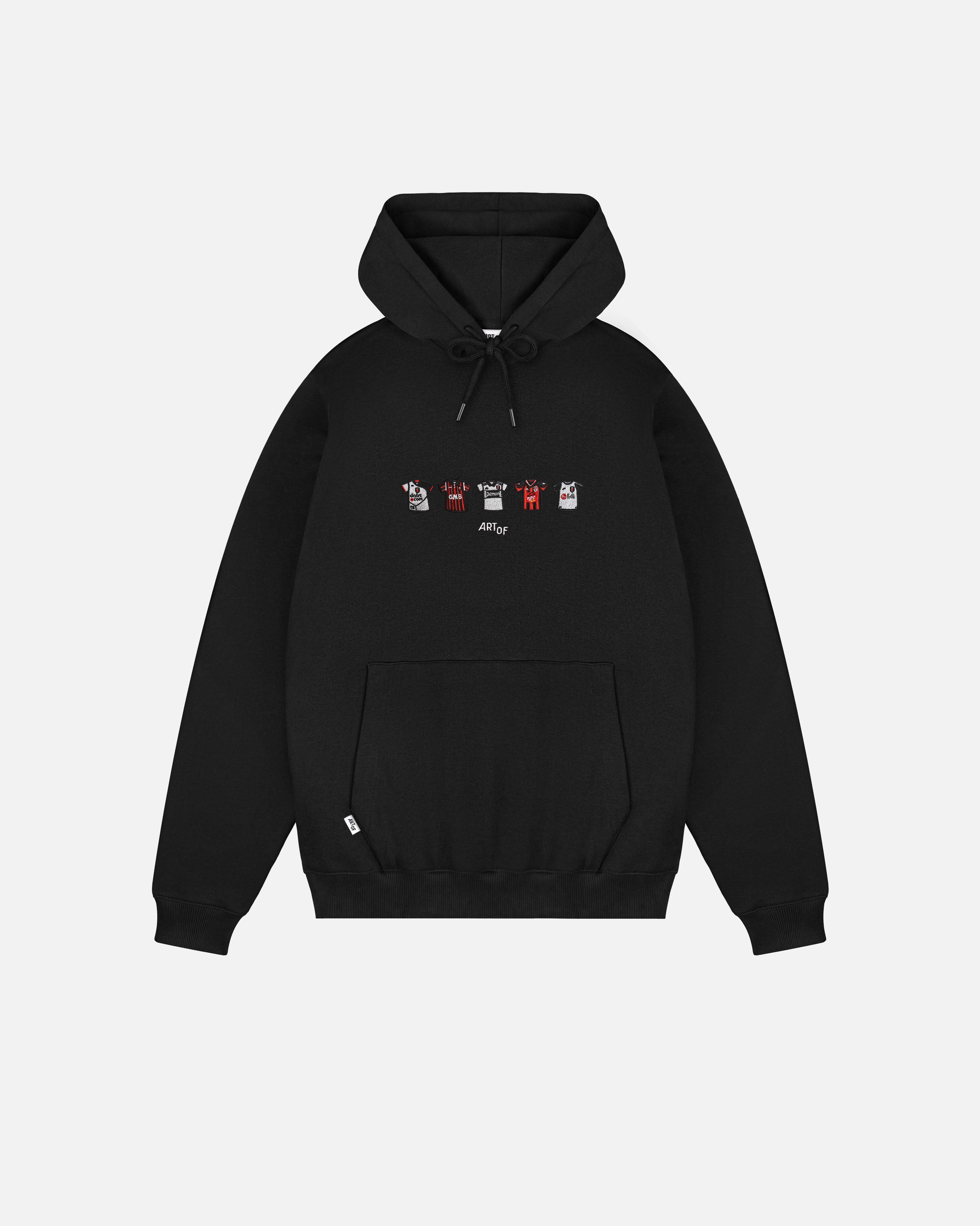 ART OF x Fulham Embroidered Classics Black Hoodie | FFC Football Sweat