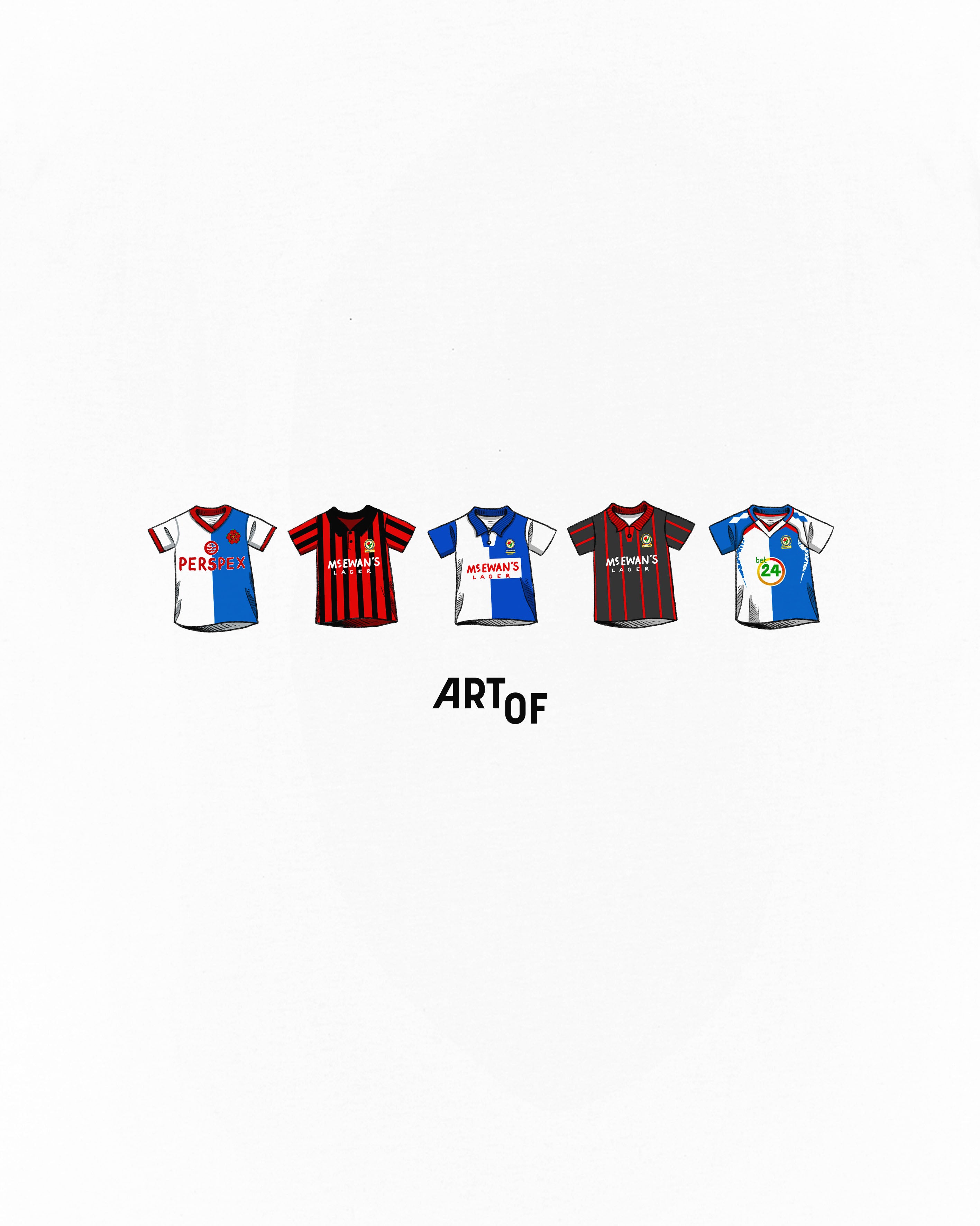 ART OF x Blackburn Rovers Classics Tee | BRFC White Football T-shirt