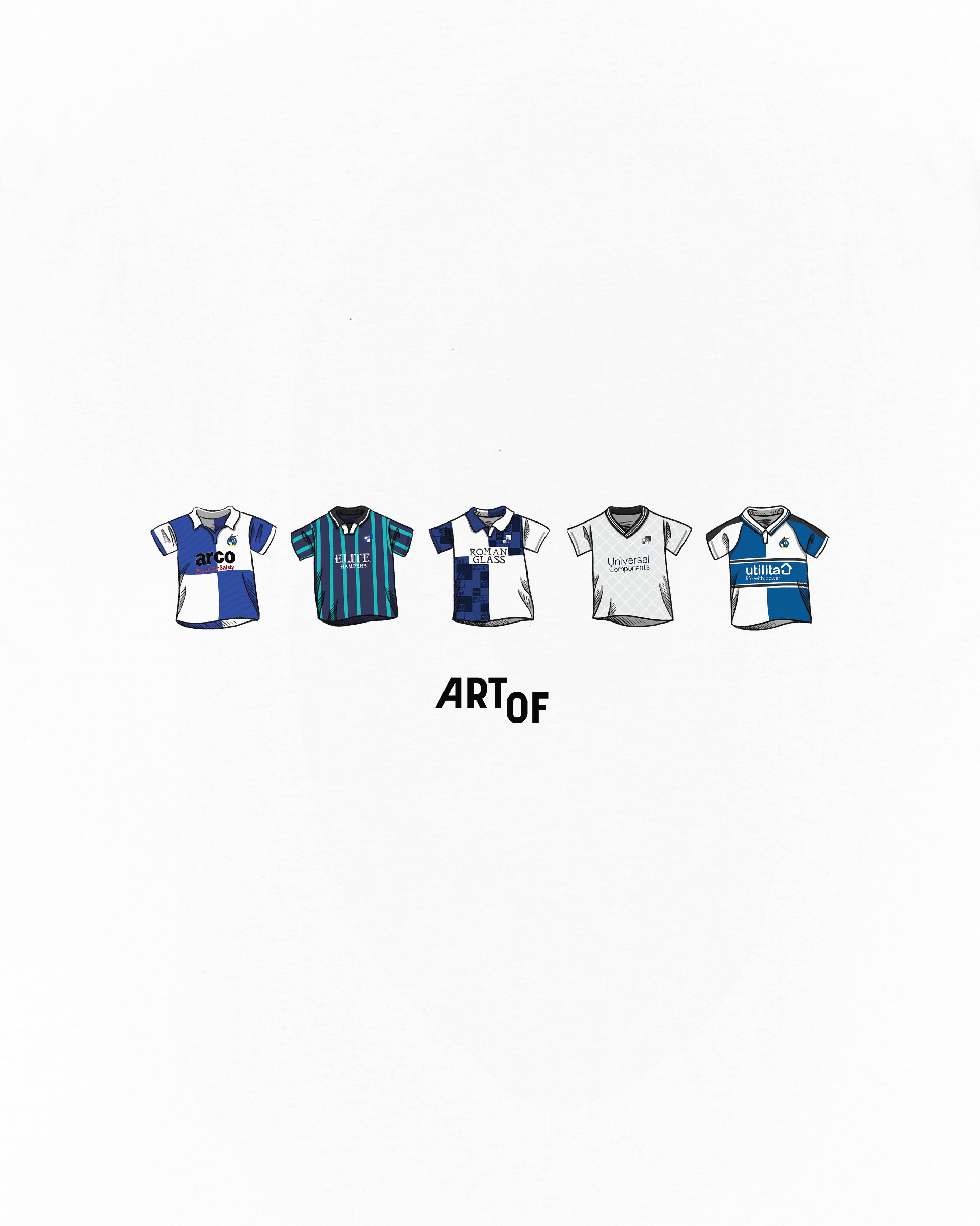 ART OF x Bristol Rovers Classics Tee | White Graphic Football T-shirt