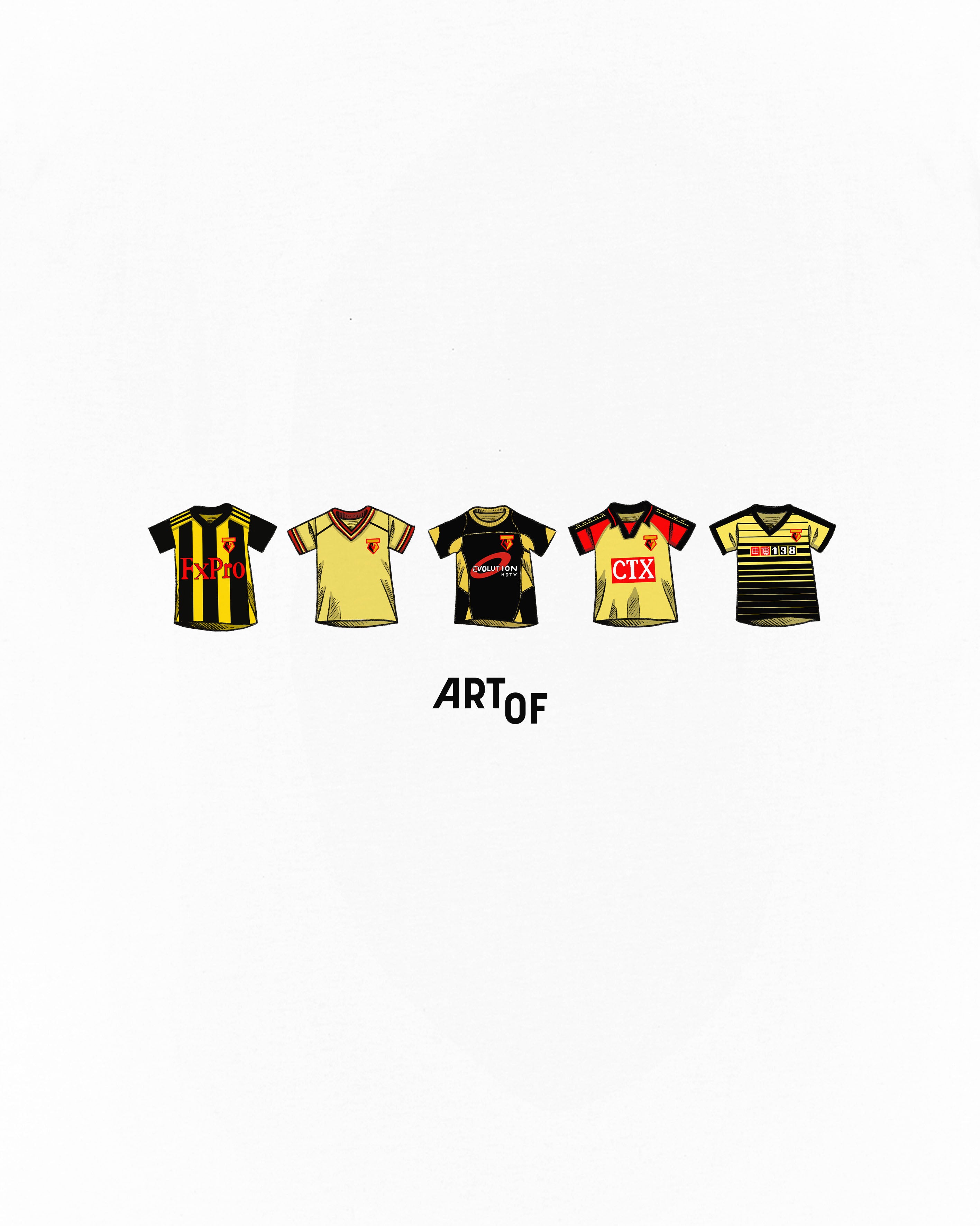 ART OF x Watford Classics Tee | WFC White Graphic Football T-shirt
