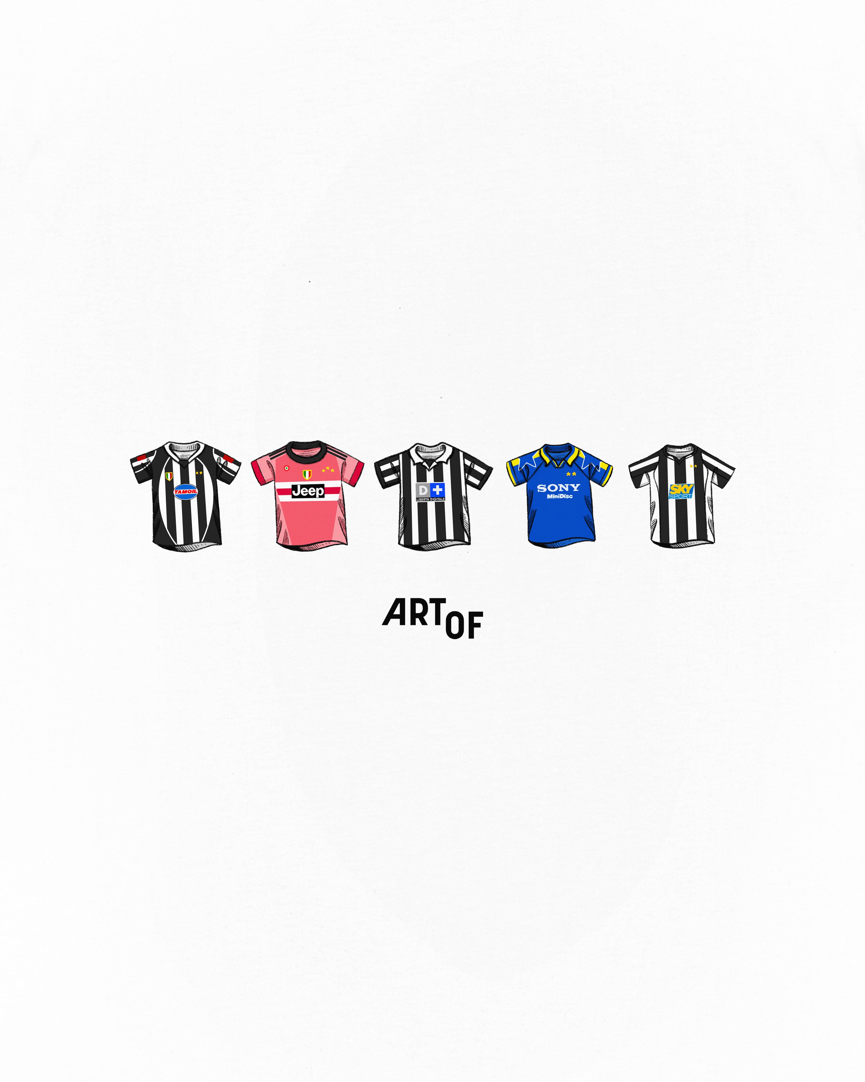 ART OF Juve Printed Classics Tee | White Graphic Football T-shirt
